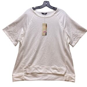 DOKOTOO Shirt Womens 2XL Short Sleeve Casual Comfy‎ White NWT